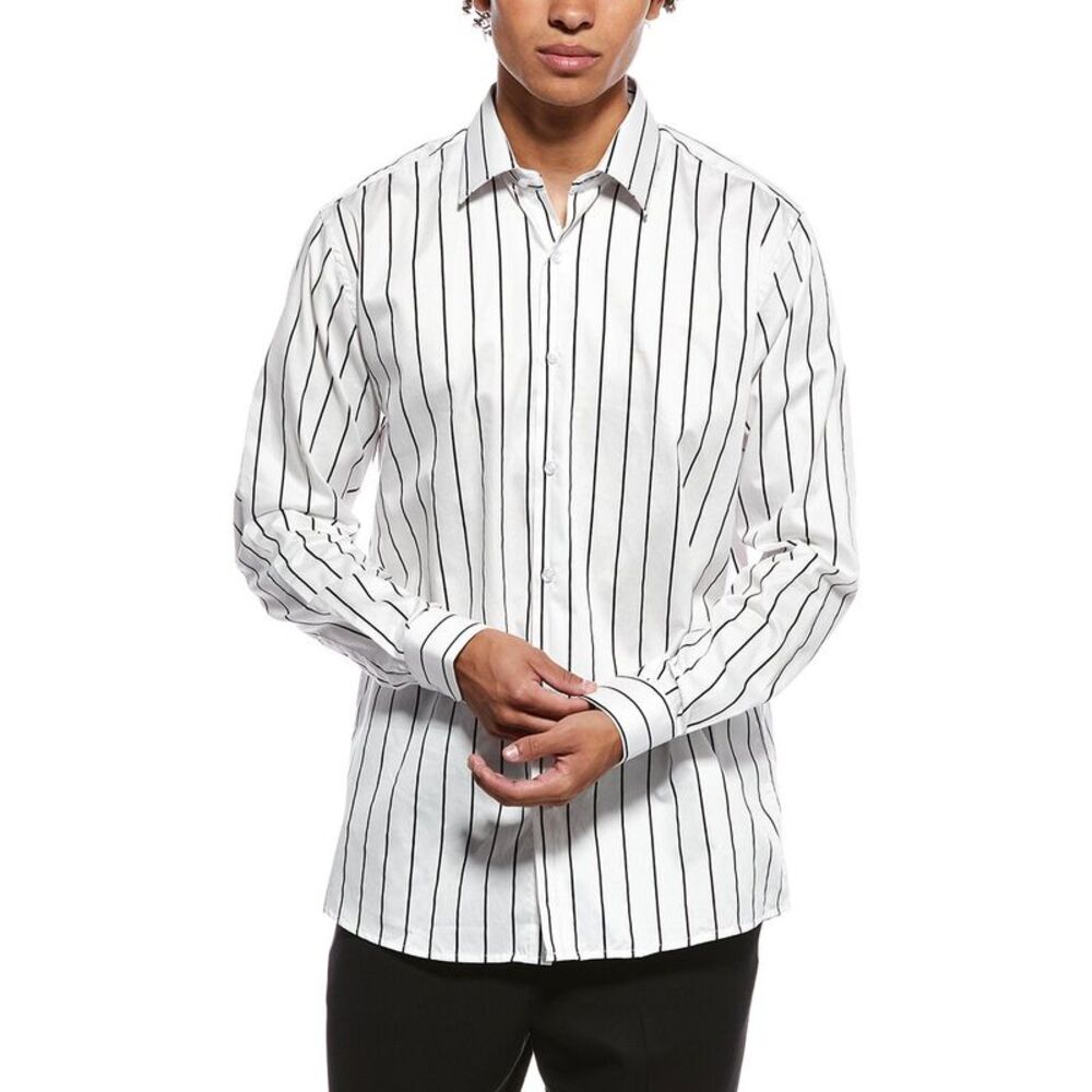 Tahari Mens  Modern Fit Dress Shirt, White